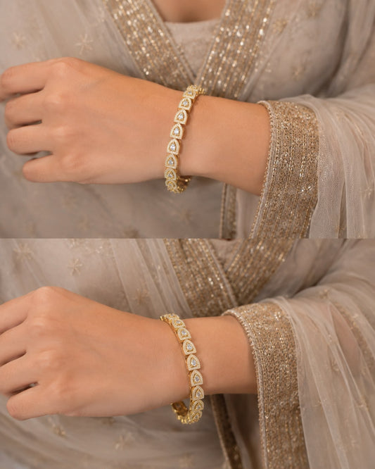 diamond studded bangle set