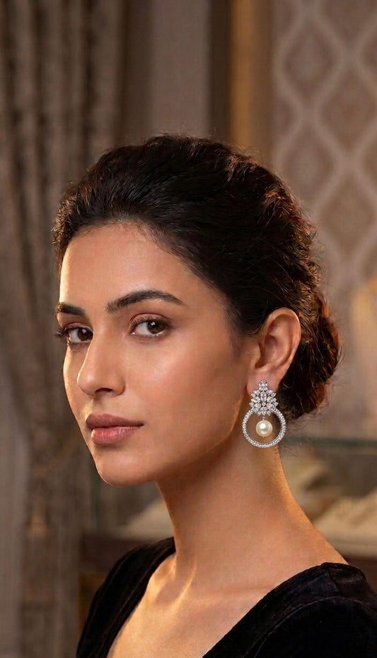 Rosha Flower Cluster Diamond Earrings