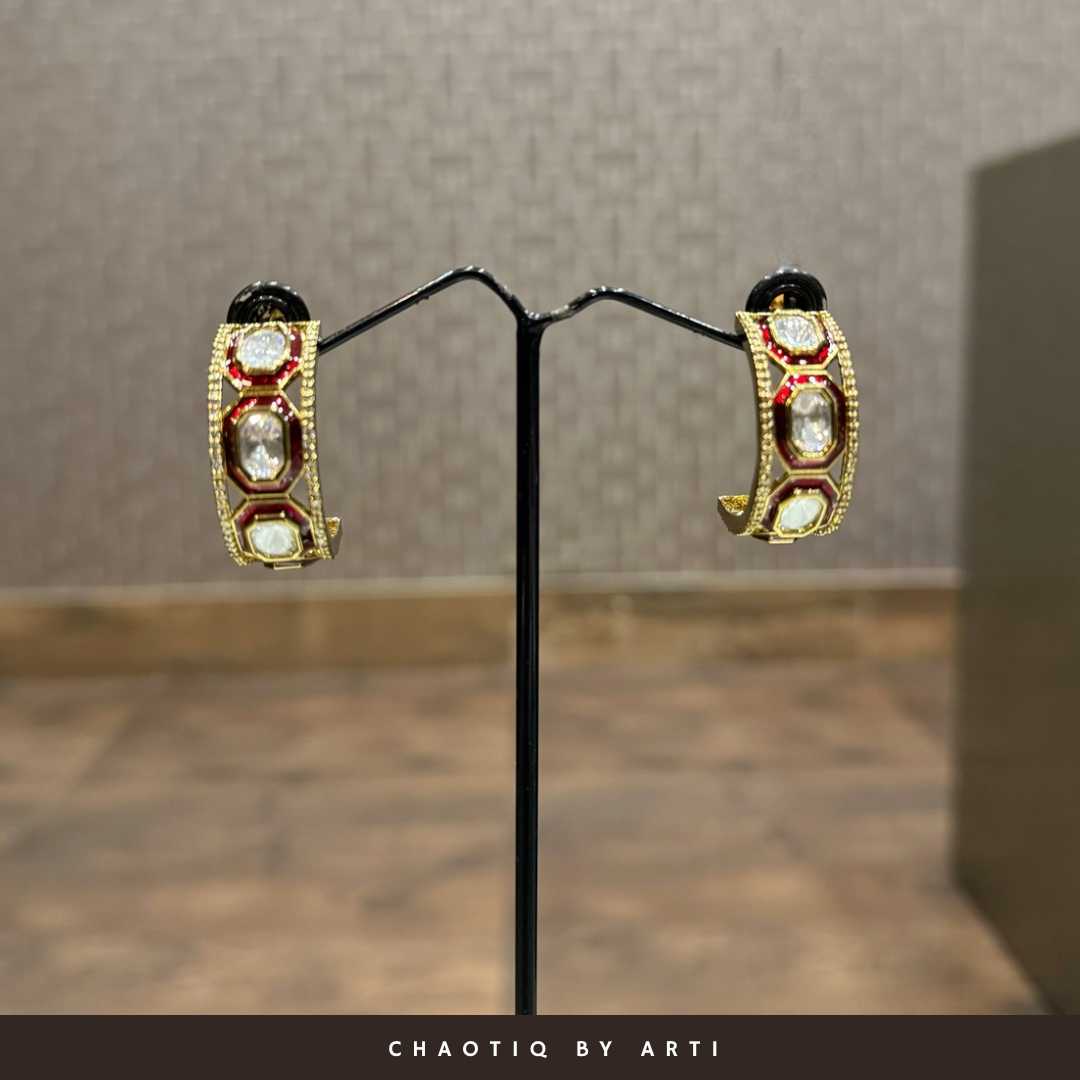 Rasha Polki Hoop Earrings