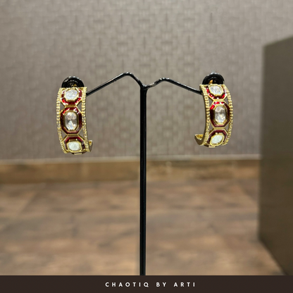 Rasha Polki Hoop Earrings
