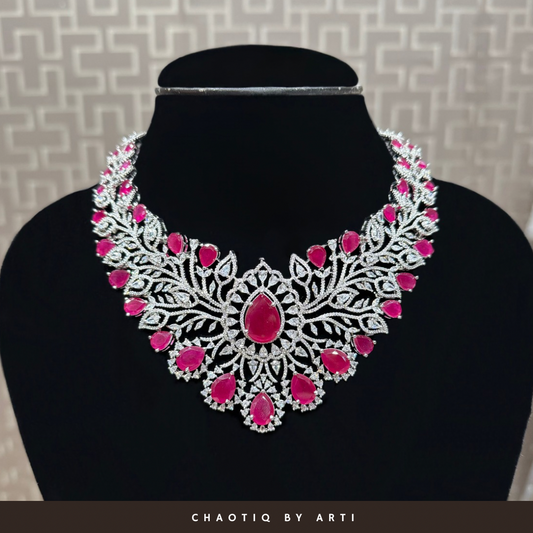 Tamana Ruby and Diamond Necklace set