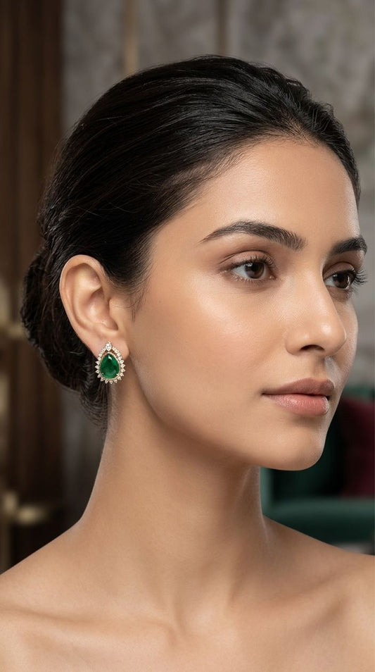 Tara Green Stud Earrings