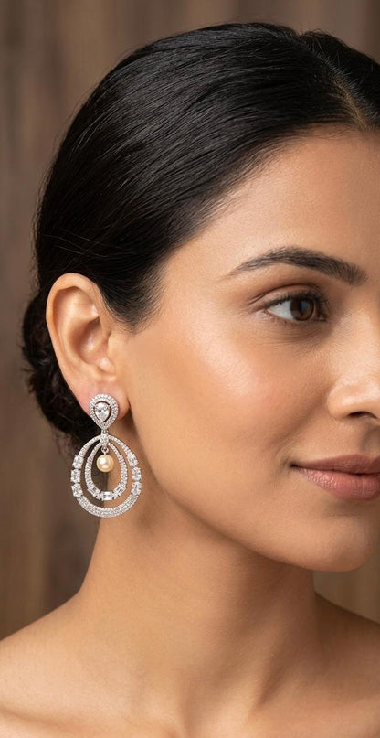 Rosha Diamond and Hoop Earrings