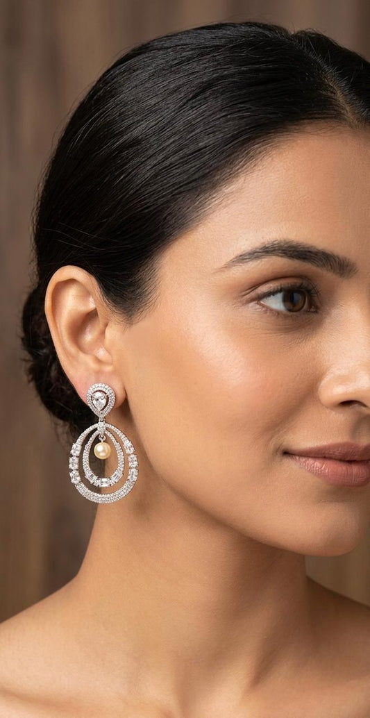 Rosha Diamond and Hoop Earrings