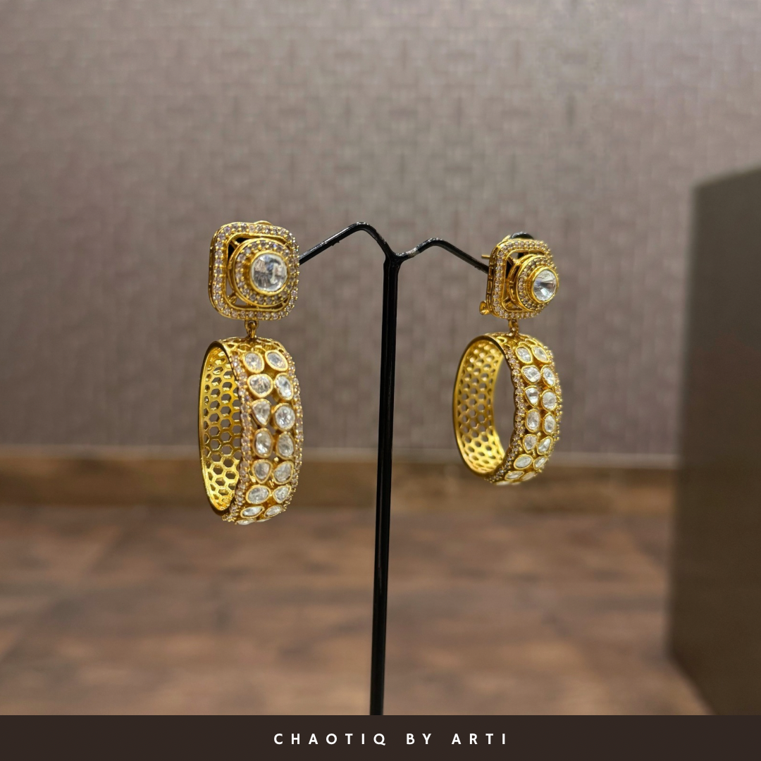 Vedha Polki Hoop Earrings