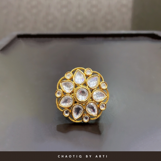 Anahita gold plated polki ring