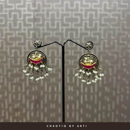 Falguni Long Handcrafted Oxidised Necklace Set