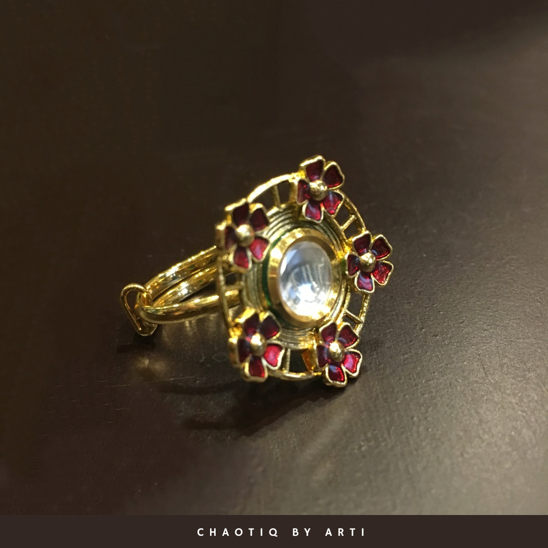 Naseem meenakari flower hued ring