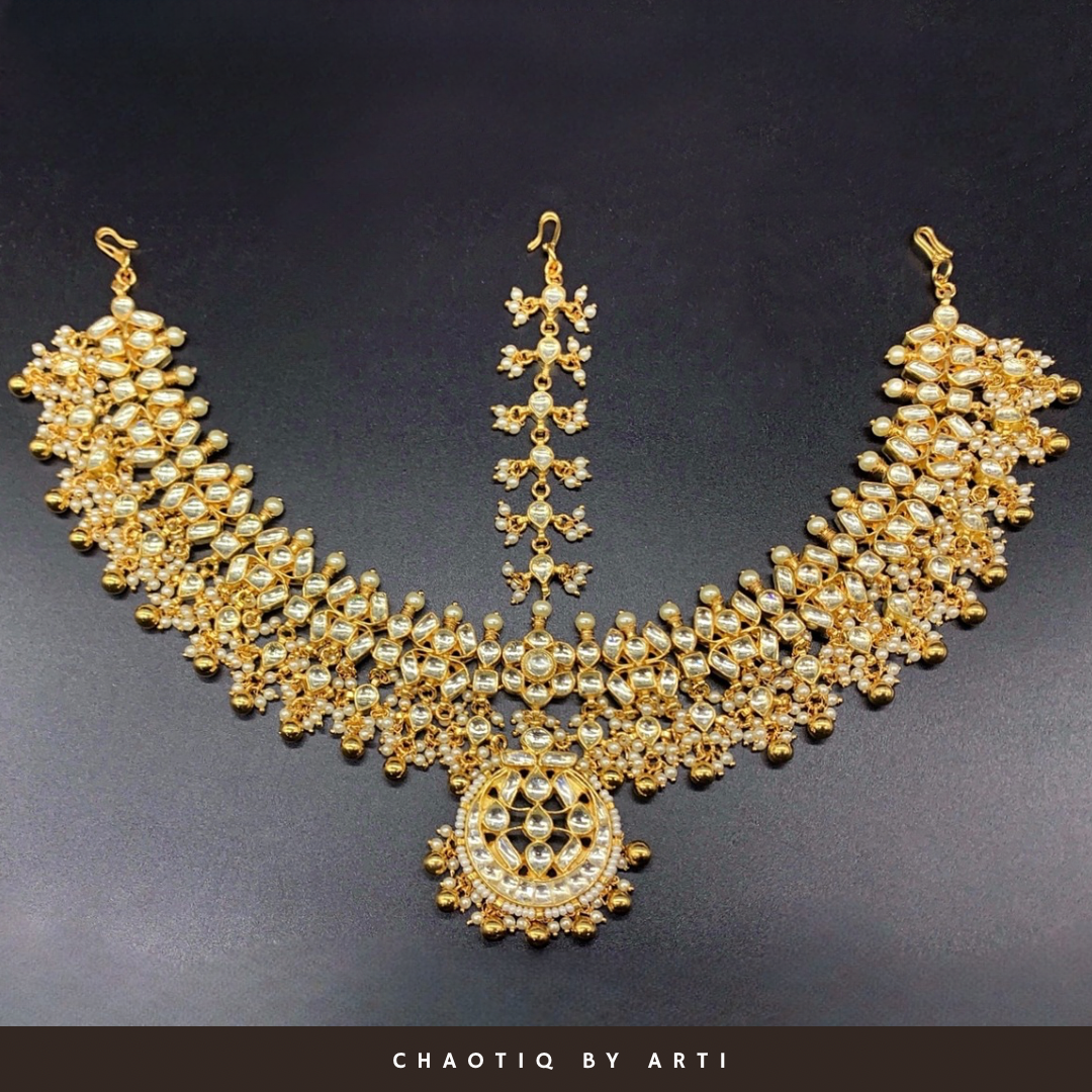 Falguni Gold-Plated Polki Maathapati