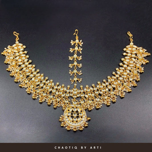 Falguni Gold-Plated Polki Maathapati