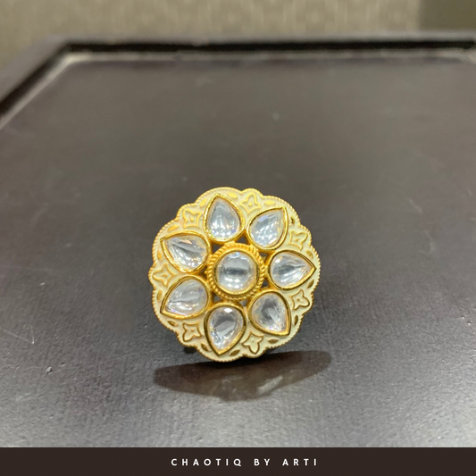 Naseem meenakari polki ring