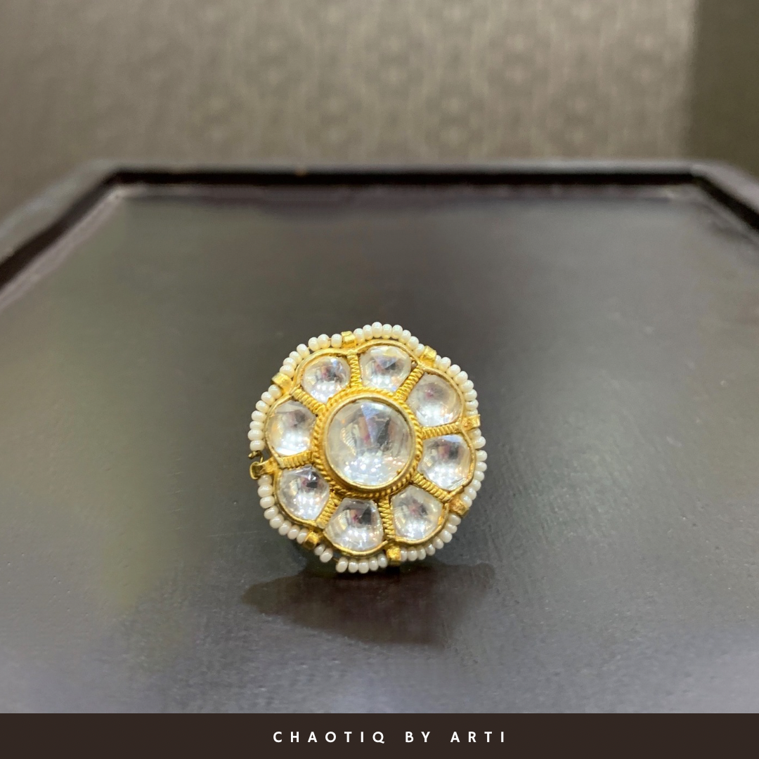 Mehreen polki flower ring