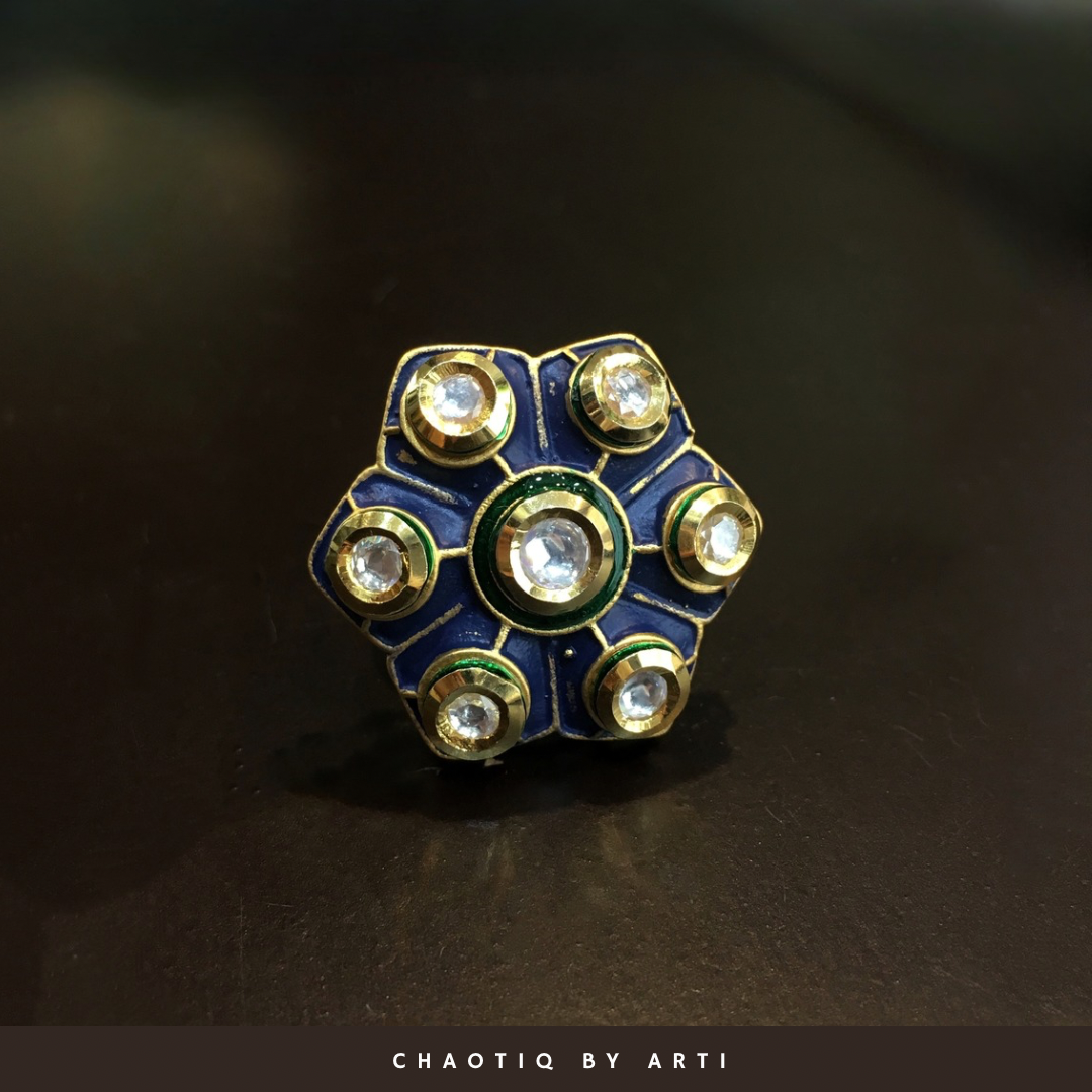 Sasha polki and meenakri ring