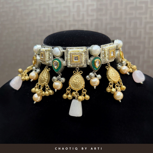 Anah handcrafted oxidised choker