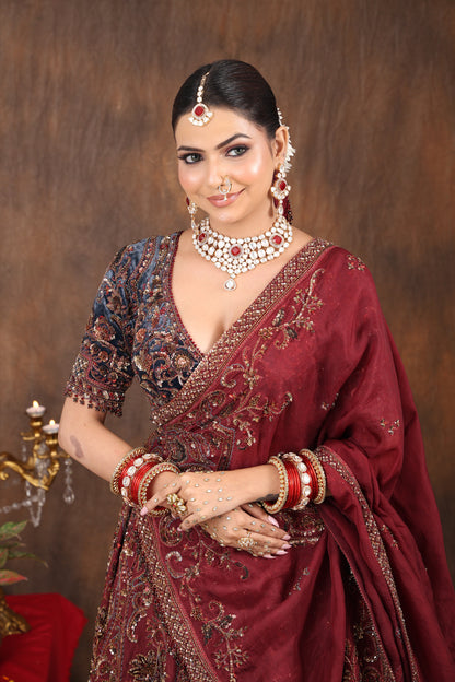 Naaz polki and ruby necklace set