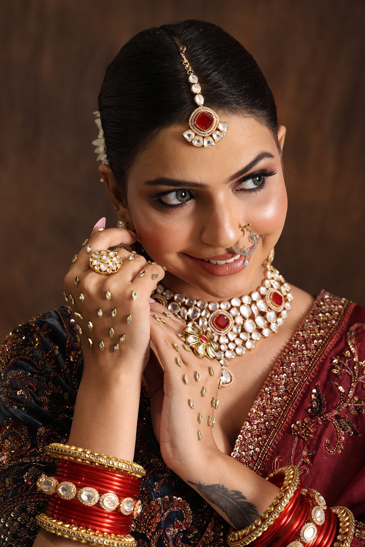 Anahita gold plated polki ring