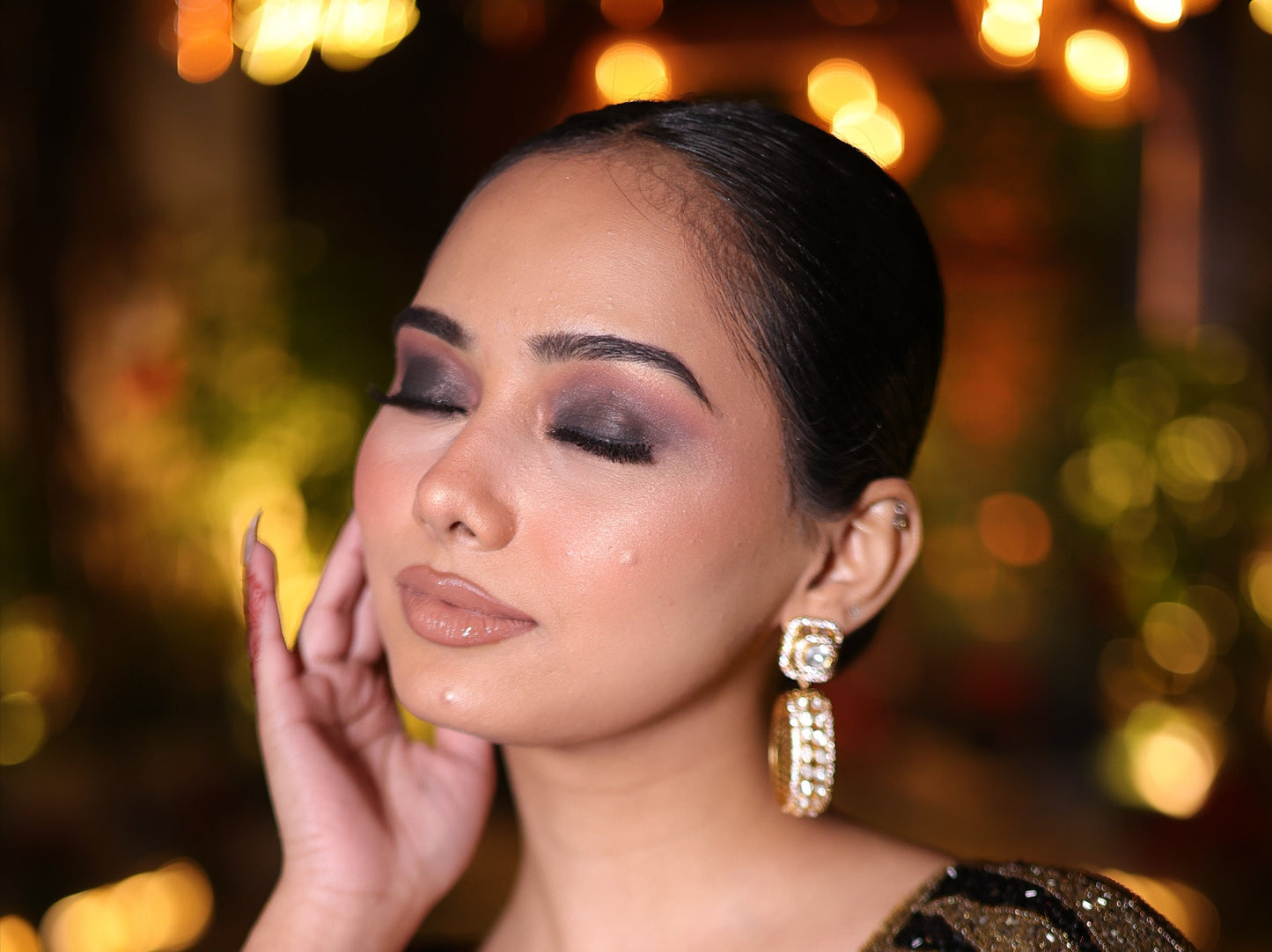 Vedha Polki Hoop Earrings