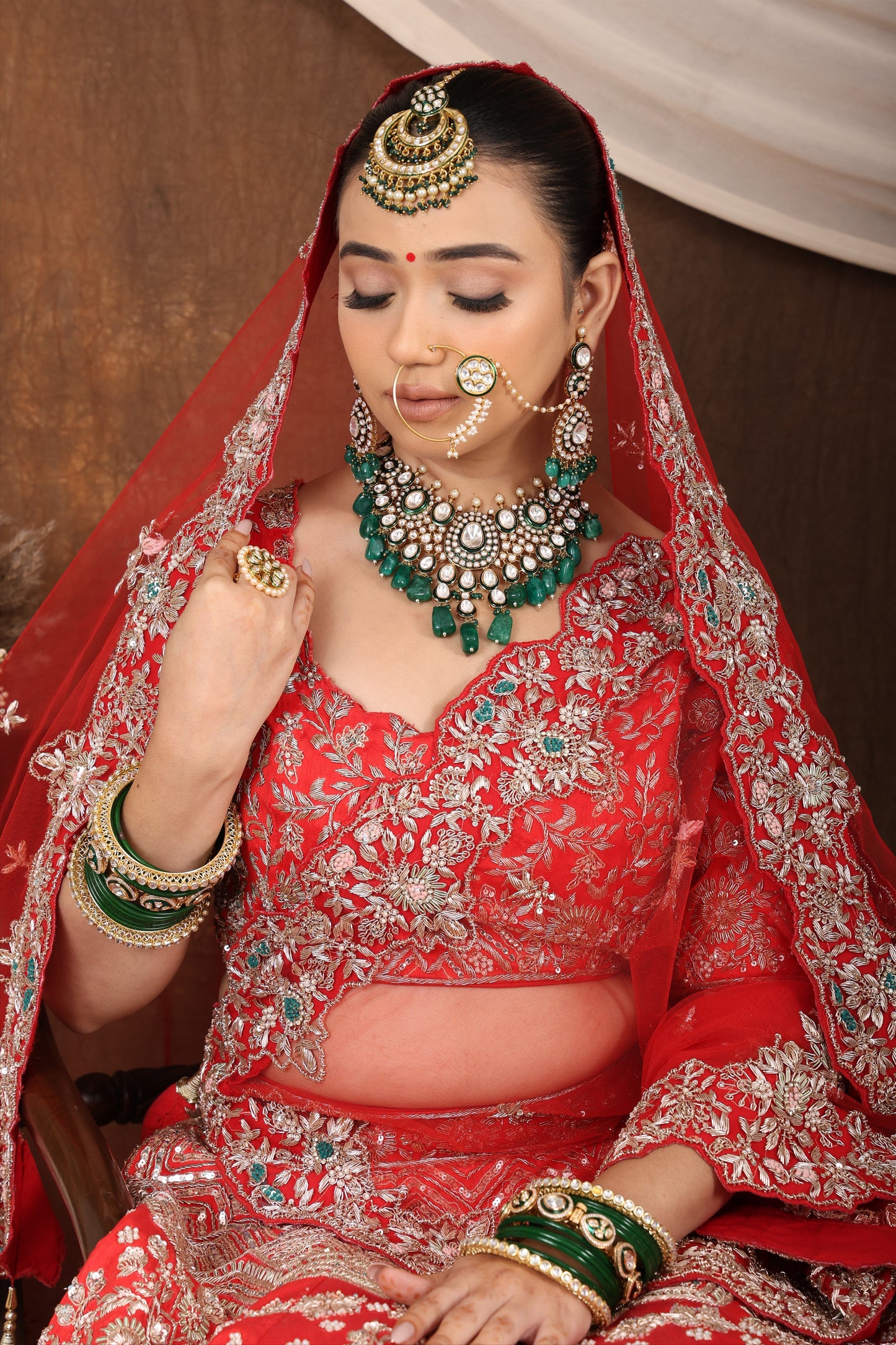Aara polki and pearl ring