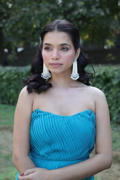 Noor diamond earrings with pearls