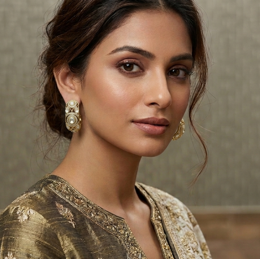 Hania Hoop Shaped Polki Earrings
