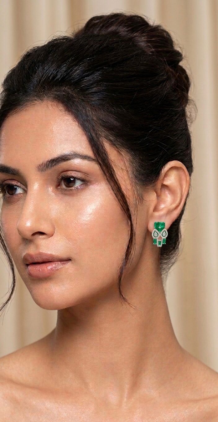 Ira Emerald Stud Earrings