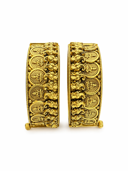 Tara gold coin plated temple bangles