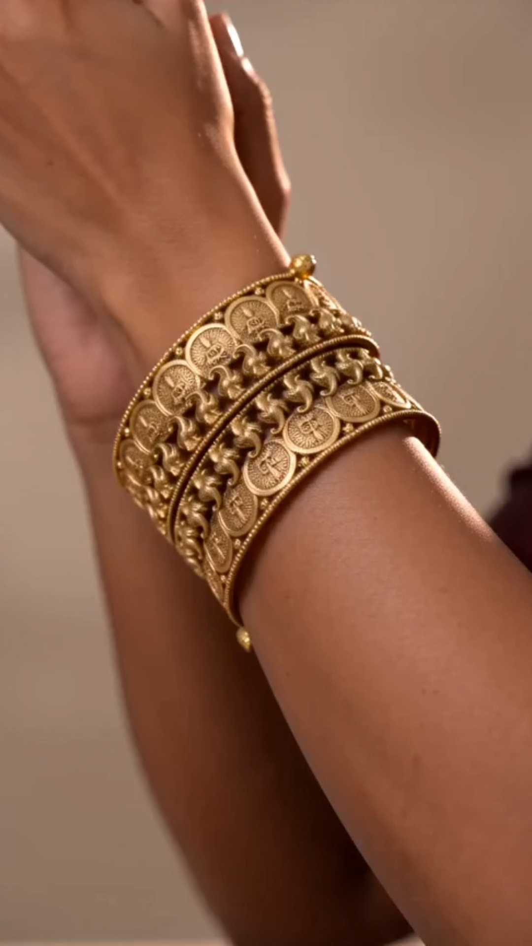 Tara gold coin plated temple bangles