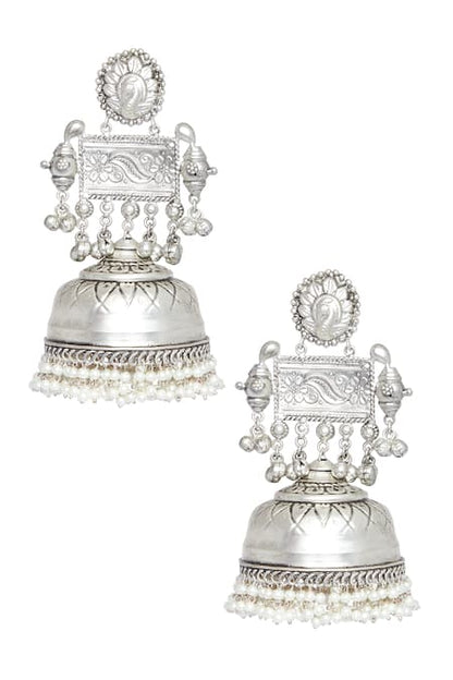 Naseem oversized elephant motif jhumka earrings