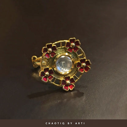 Naseem meenakari flower hued ring