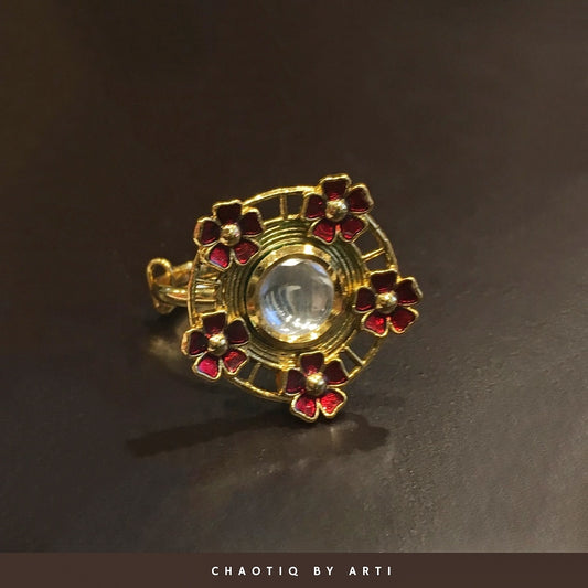Naseem meenakari flower hued ring