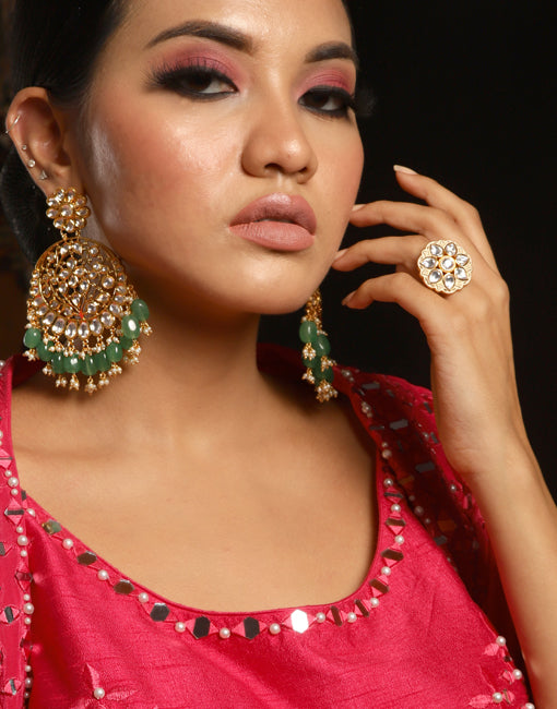 Naseem meenakari polki ring