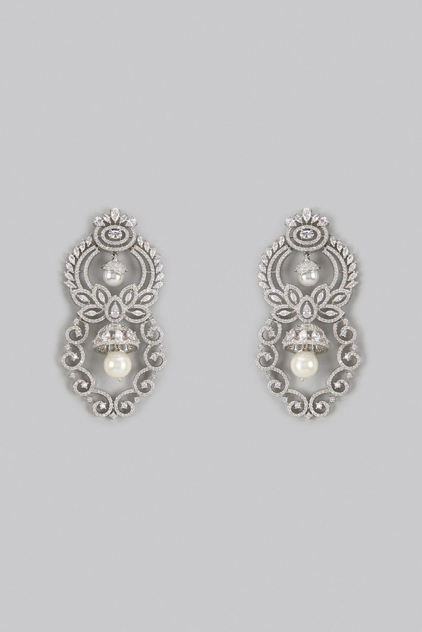 Dual circular shaped diamond studded earrings