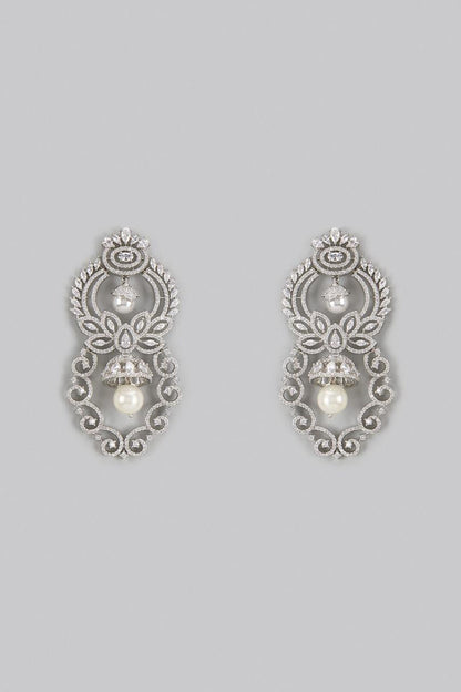 Dual circular shaped diamond studded earrings