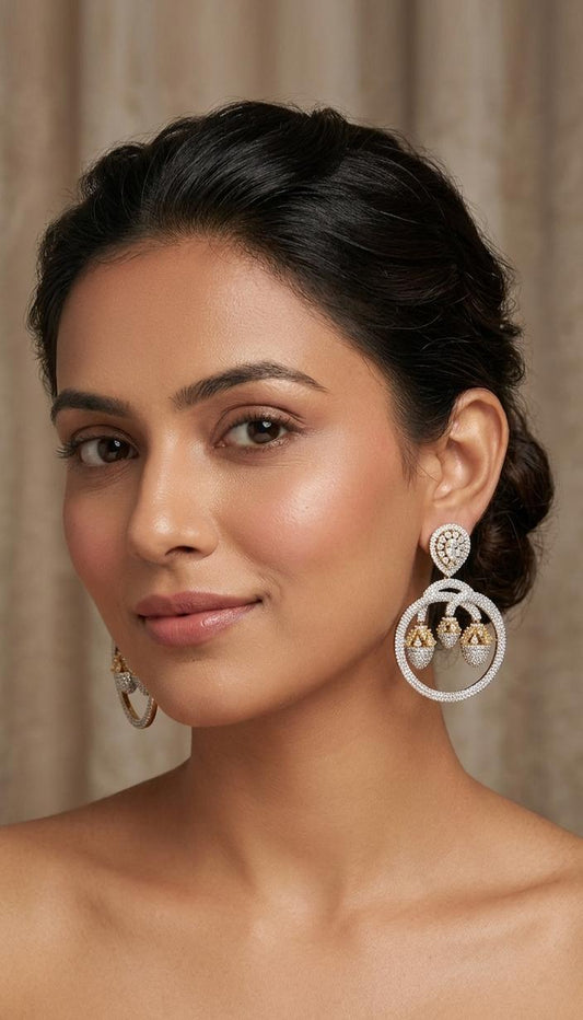 Mira Two-Tone Diamond Earrings