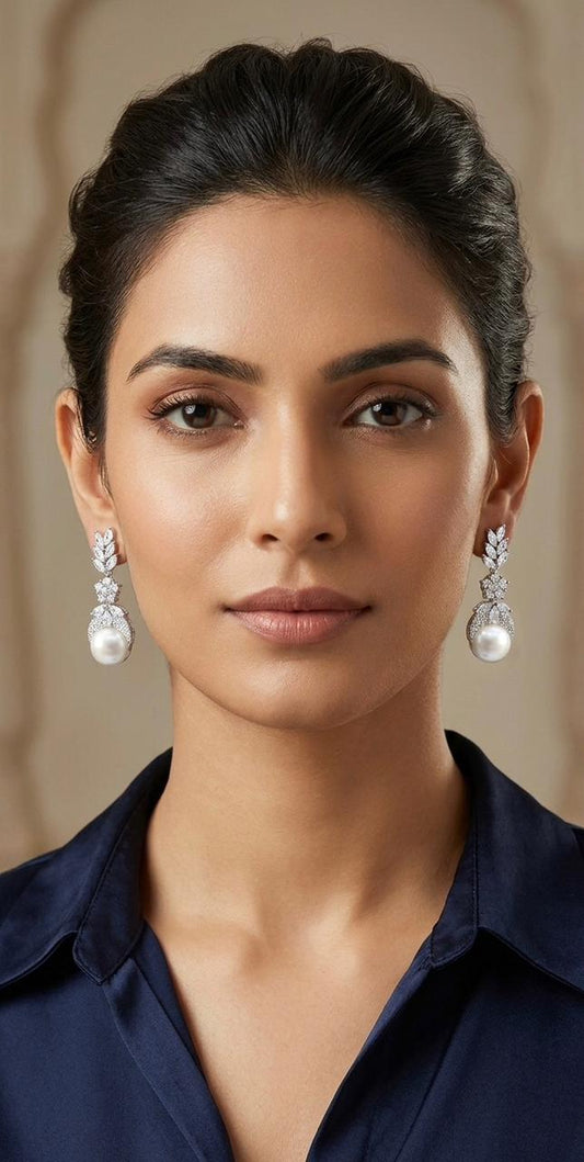 Ishya Diamond and Pearl Earrings