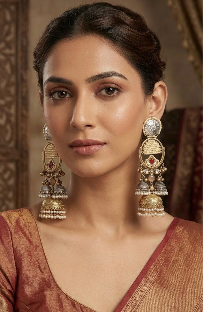 Suhana Gold-Plated Jhumka Earrings