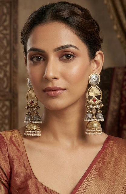 Suhana Gold-Plated Jhumka Earrings