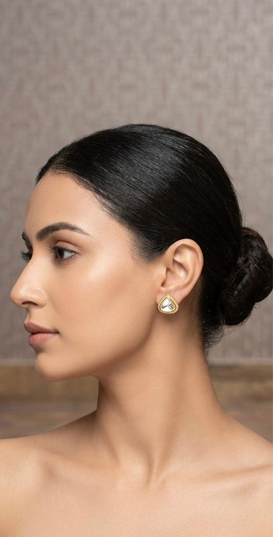 Zeba gold and polki stud earrings