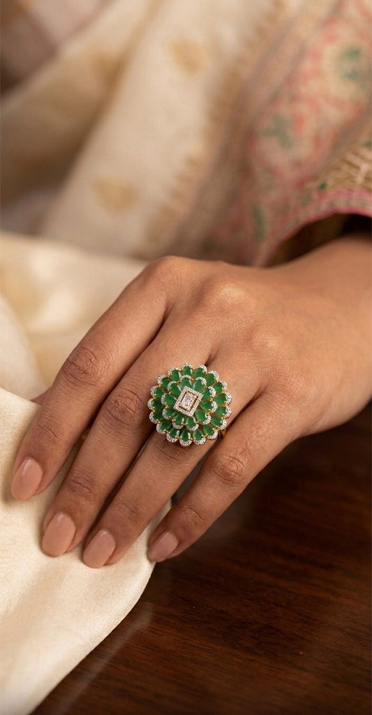 Jade Orchid Cocktail Ring