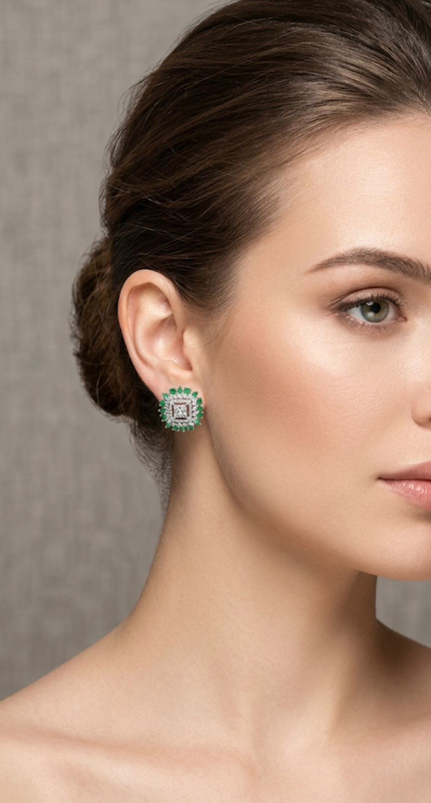 Falaha Emerald Stud Earrings