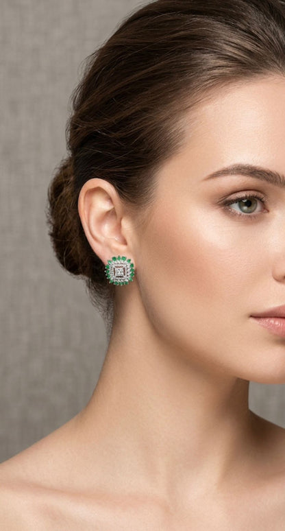 Falaha Emerald Stud Earrings