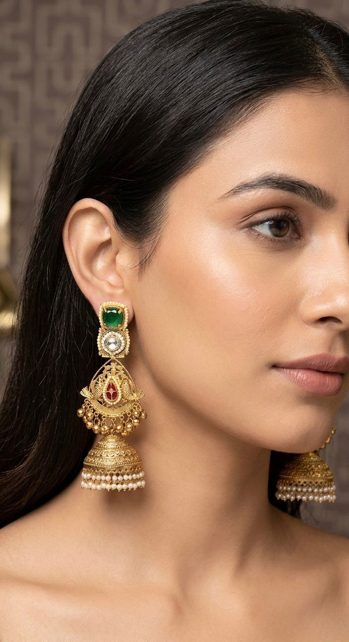 Adah gold plated long earrings