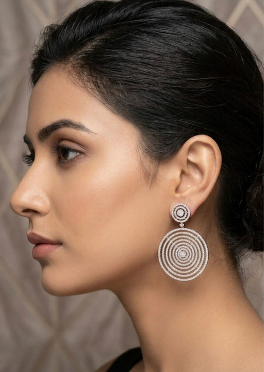 Celeste diamond studded hoop earrings