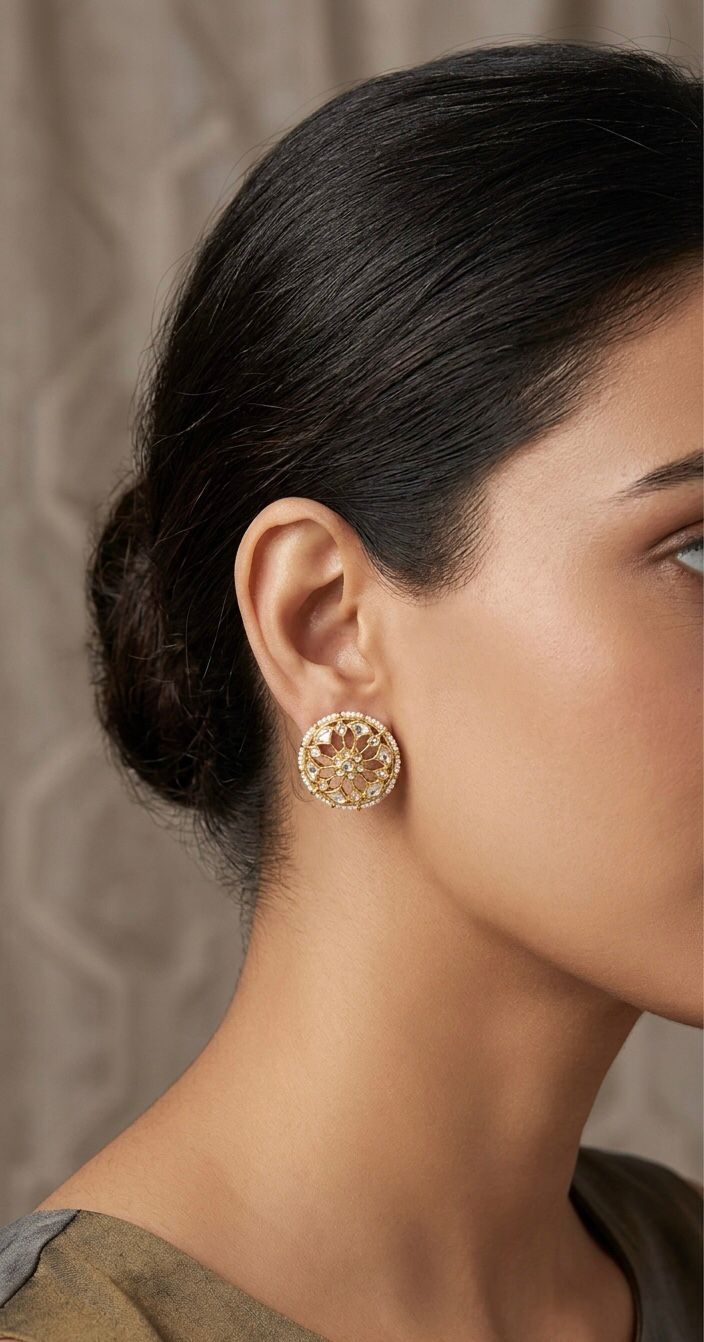Chandni polki stud earrings