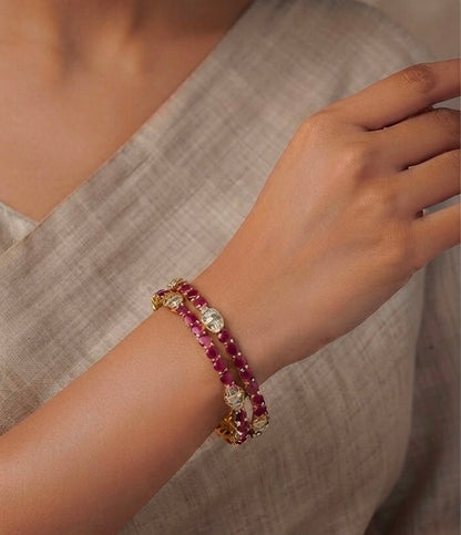 Ameeran Diamond studded Ruby bangles