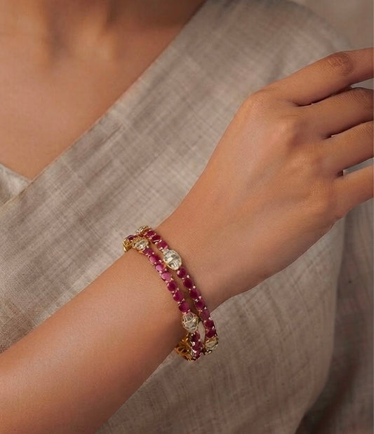 Ameeran Diamond studded Ruby bangles