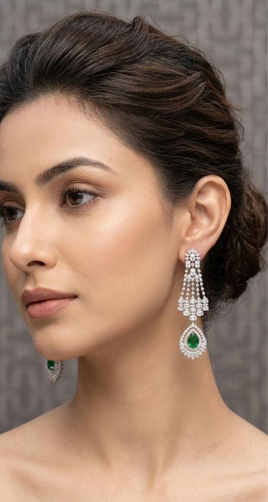 Naaz emerald and diamond earrings