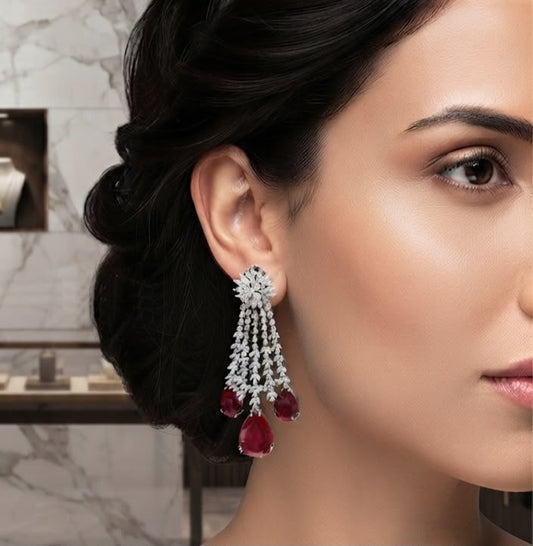 Meher bold diamond danglers