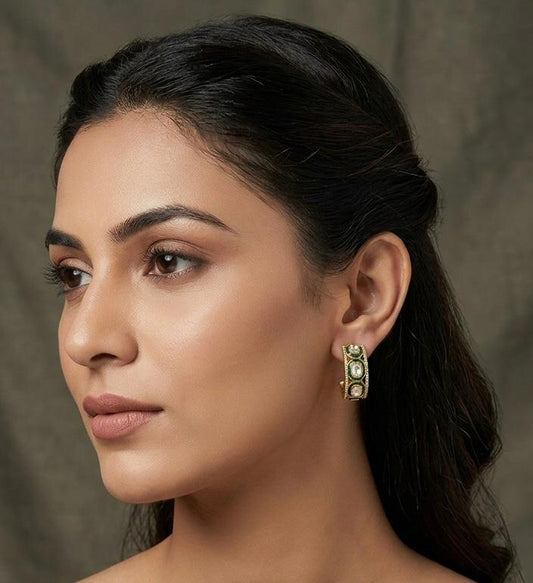 Rasha Polki Hoop Earrings