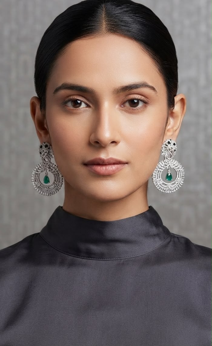 Aasma round shaped diamond Earrings